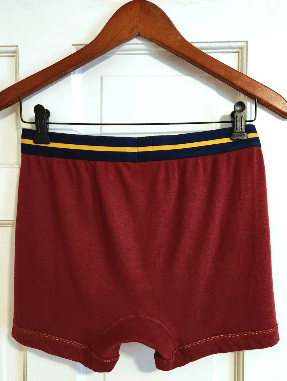 💪2(x)ist💪 - Burgundy/Yellow Boxer Brief w/Logo Waistband